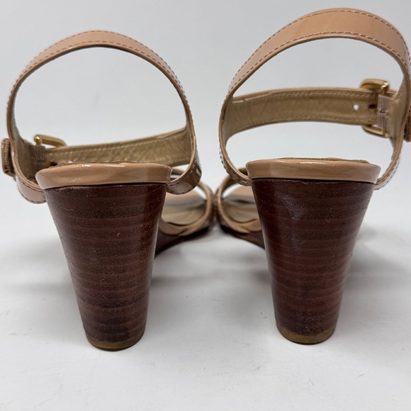 Stuart Weitzman Nextwedge Adobe Aniline Leather Sandals Size 8 - Picture 5 of 9